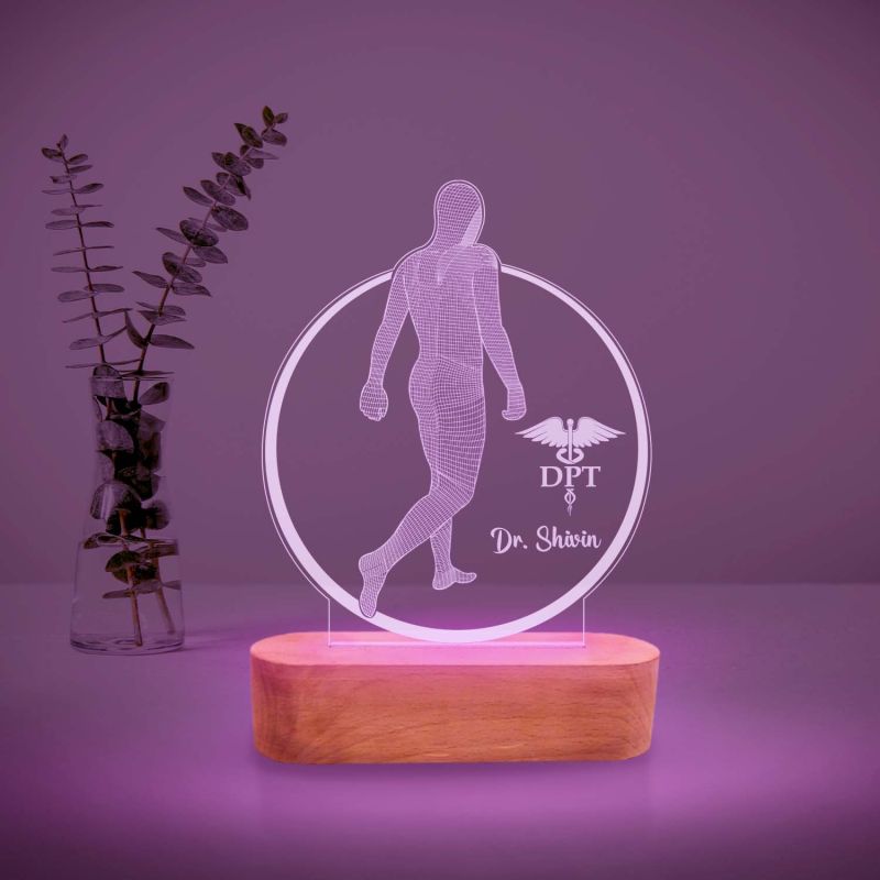 Personalized Physiotherapy Doctor Night Lamp with 7 Color Changing Light